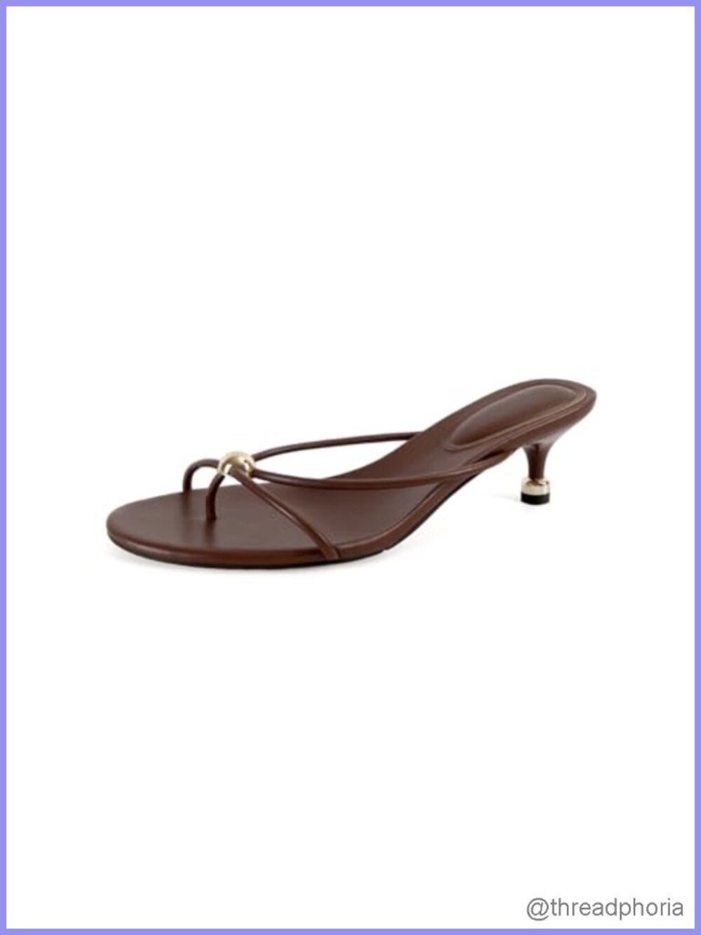 Women's Kitten Heel Flip Flop Sandals with Silver Hardware